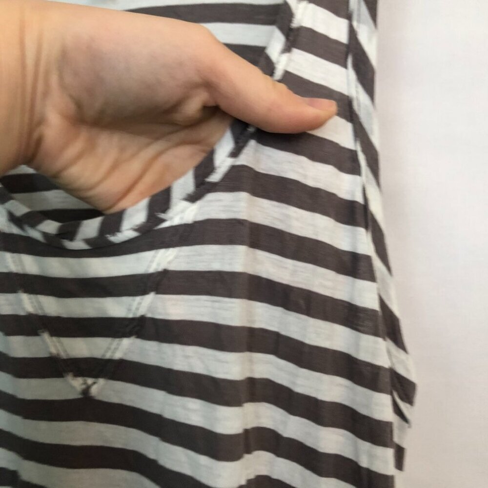 JOIE Scout Tank Gray White Striped Pima Cotton Top 100% Pima Cotton Sleeveless S - Picture 8 of 9
